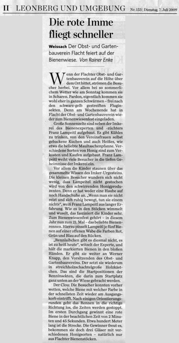 Bericht aus Leonberger Kreiszeitung 07.07.2009